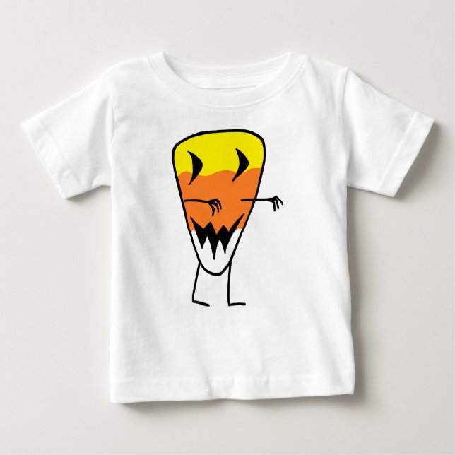Candy corn Zombie Baby Tee Shirt Halloween Shirt (Framsida)