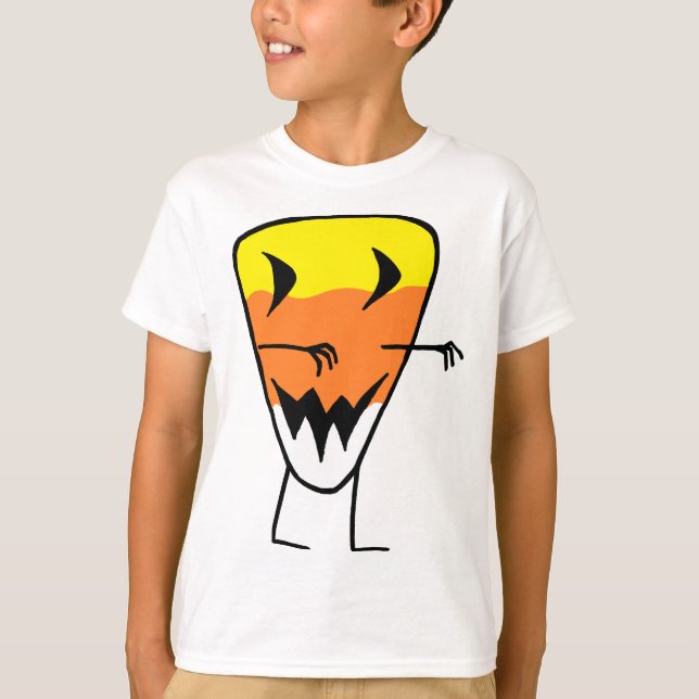 Candy corn Zombie T-Shirt Halloween Kids Tees (Framsida)