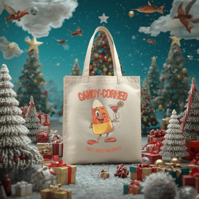 Candy-Corned – Funny Christmas Candy Corn Pun  Tygkasse (Skapare uppladdad)