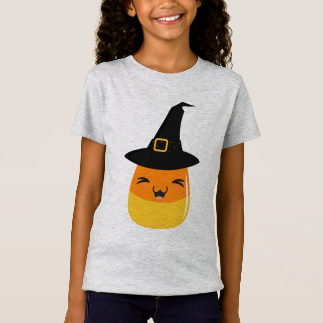 Candy cornHalloween häxa T-shirt (Framsida)