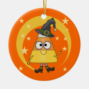 Candy cornhäxa Halloween Julgransprydnad Keramik