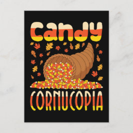 Candy Cornucopia Candy corn Halloween Vykort
