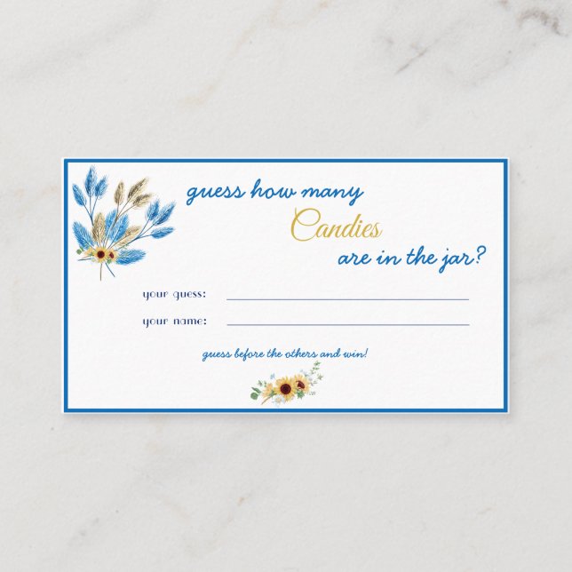 Candy Count Challenge Placeringskort (Framsida)