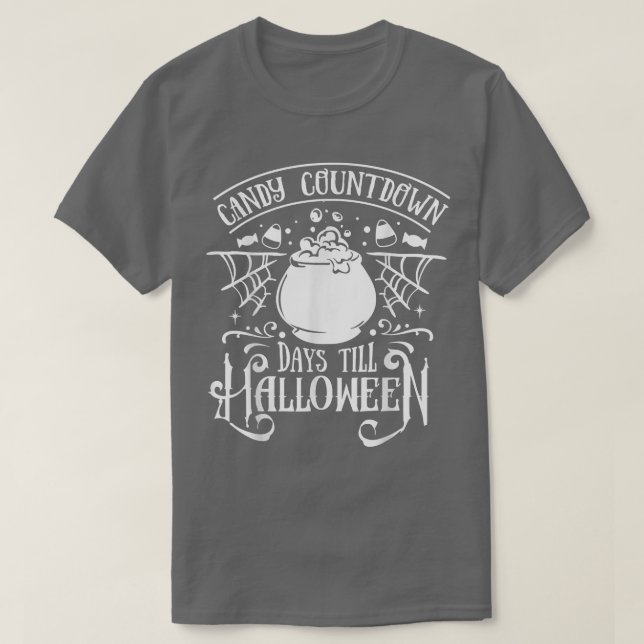 Candy Countdown Days till Halloween Bus eller godi T Shirt (Design framsida)