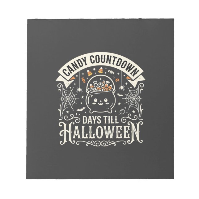 Candy Countdown Halloween Vektordesign Anteckningsblock (Framsida)