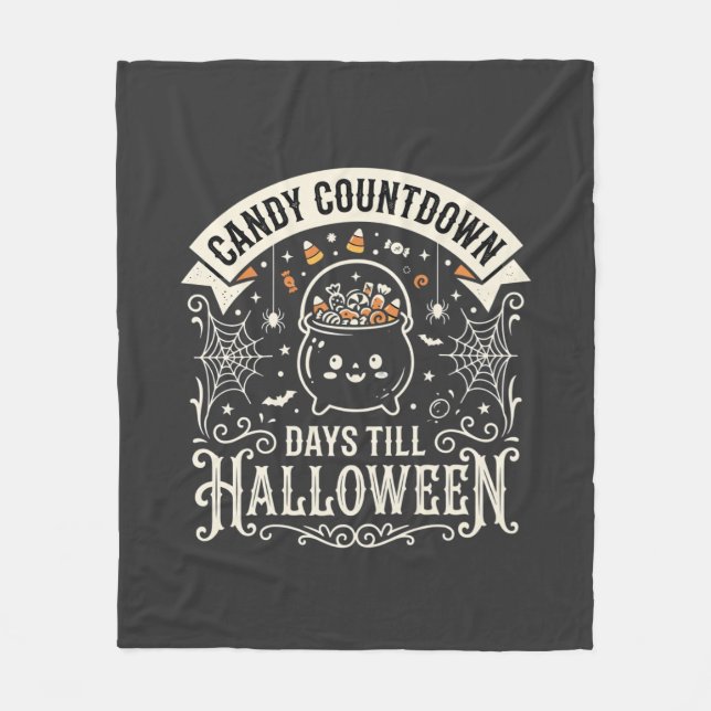 Candy Countdown Halloween Vektordesign Fleecefilt (Framsidan)