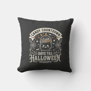 Candy Countdown Halloween Vektordesign Kudde