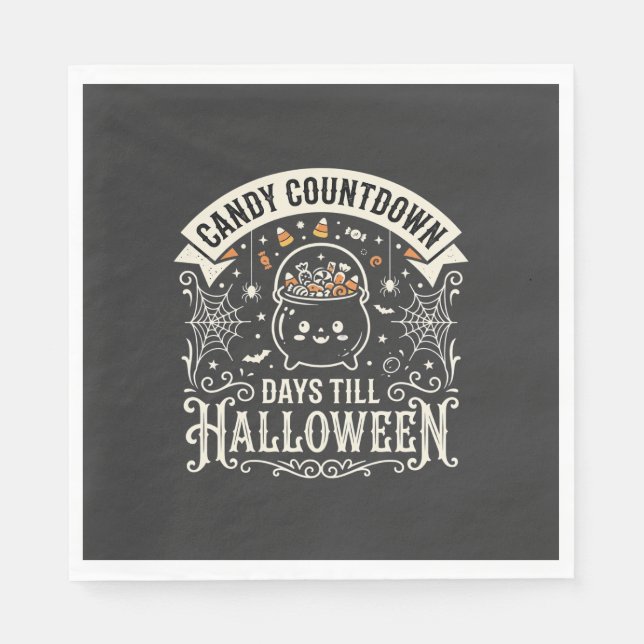 Candy Countdown Halloween Vektordesign Pappersservett (Framsidan)