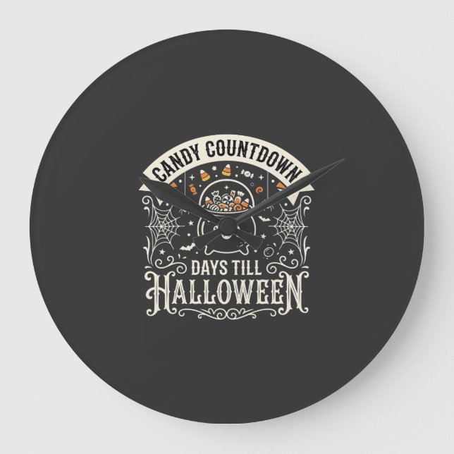 Candy Countdown Halloween Vektordesign Stor Klocka (Framsida)