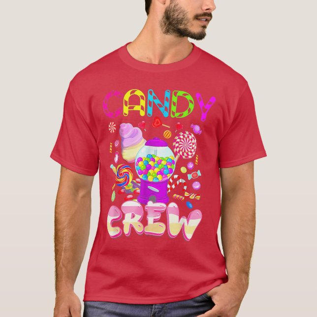 Candy Crew Costume Halloween Kids Boy Girls Sweet  T Shirt (Framsida)