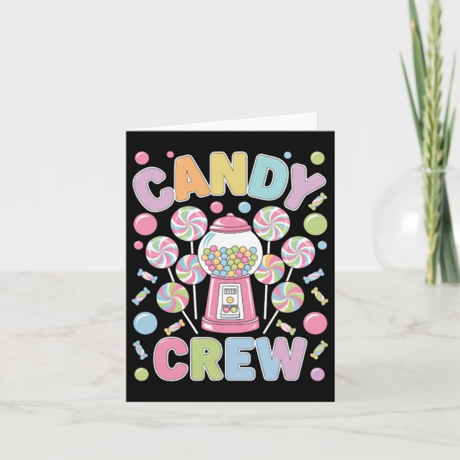 Candy Crew - Färgglada temagruppkostymer för fest  Kort (Framsida)