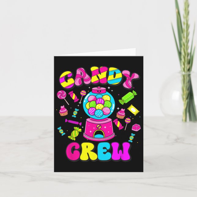 Candy Crew Söta Godis Land Candy Squad Halloween Kort (Framsida)