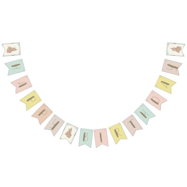 Candy Cute Bear Bunting Flaggor (Alla)