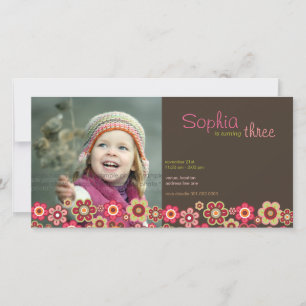 Candy Daisys Mönster Birthday Inbjudan Photo Card
