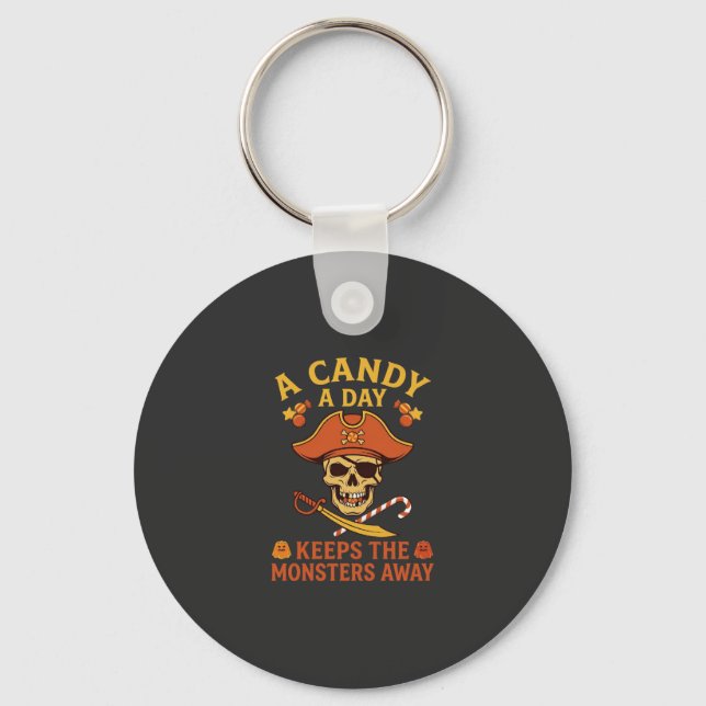 Candy Day Halloween Pirat Dödskalle Stav Nyckelring (Framsida)