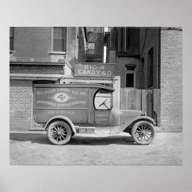 Candy Delivery Lastbil, 1926. Vintage Photo Poster (Framsidan)