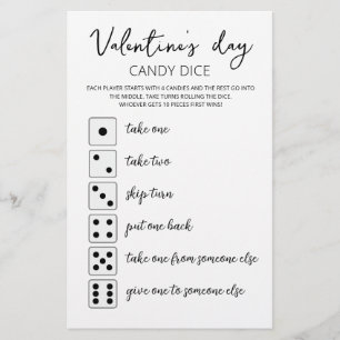 Candy Dice Redigerbart spel Alla hjärtans dag fest