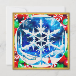 Candy Dreams and Christmas Snowflakes Julkort