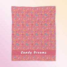 Candy Dreams Coral Rosa Personlig Flanell
