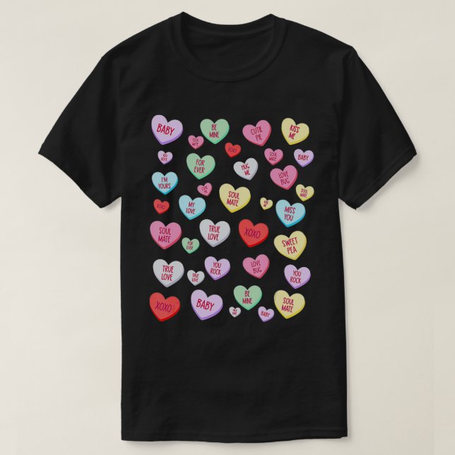 Candy eart kärlek valentins dagskjorta Cute valent T Shirt (Design framsida)