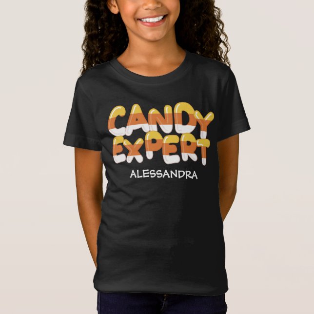 Candy Expert Candy corn Halloween Kids & Vuxnas T Shirt (Framsida)