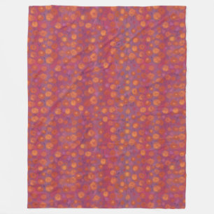 Candy Fält, abstrakt blommönster, rosa orange Fleecefilt
