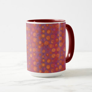 Candy Fält, abstrakt blommönster, rosa orange Mugg