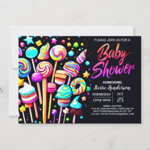Candy Fantasy Baby Shower Inbjudningar