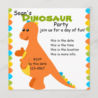 Candy Färg Dino Inbjudningar