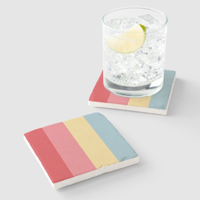 Candy Färg Lodrät Stripe Stenunderlägg (Sidan)