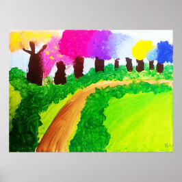 Candy Färg Träd - Poster värde