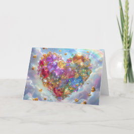 Candy Färgad Crystal Heart Digital Art Tack Kort