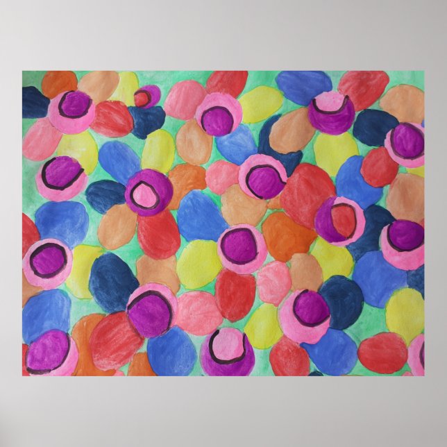 Candy Färgad Flowers Poster (Framsidan)