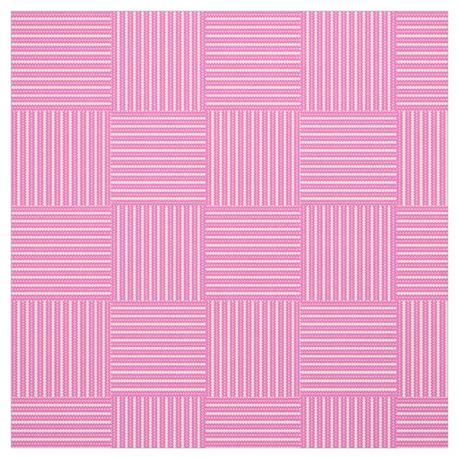 Candy Floss Rosa Vit Korgfläta Mönster Tyg (Provkarta)