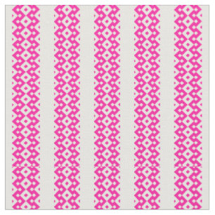Candy Floss Rosa White Patterned Rand Fabric Tyg