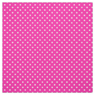 Candy Floss Rosa White Square Polka dots Fabric Tyg