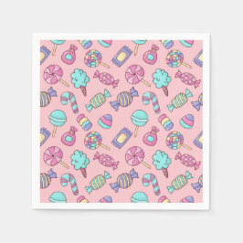 Candy Födelsedagsfest Rosa Pappersservett