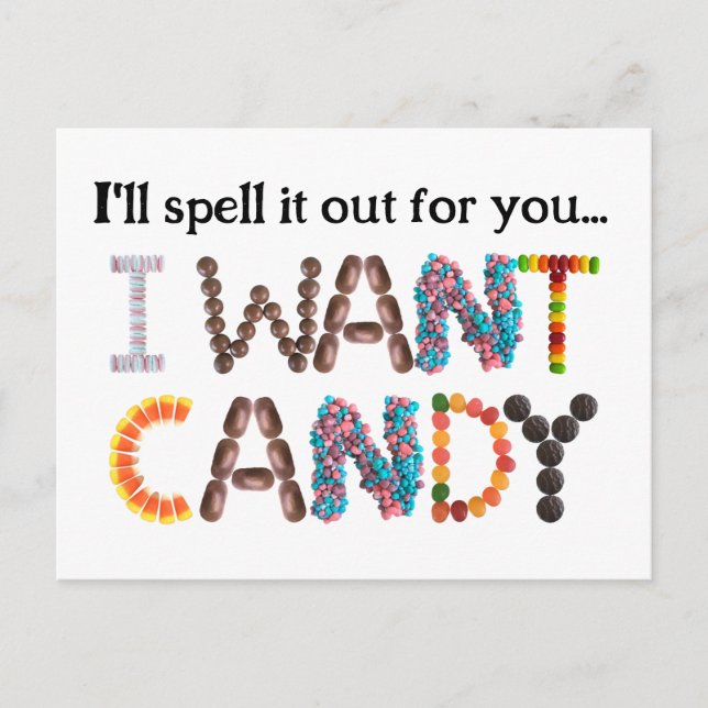 Candy Funny Halloween Vykort (Framsida)