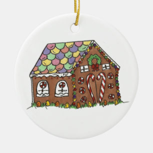 Candy Gingerbröd House God jul Helgdag Julgransprydnad Keramik