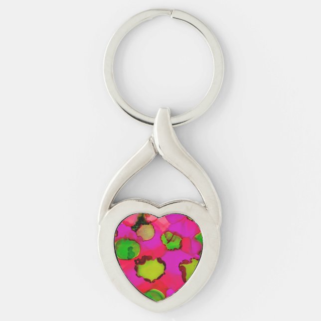 Candy Girl Twisted Heart Silverfärgad Nyckelring (Framsidan)