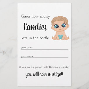 Candy Guessing Game Pojke Flygblad