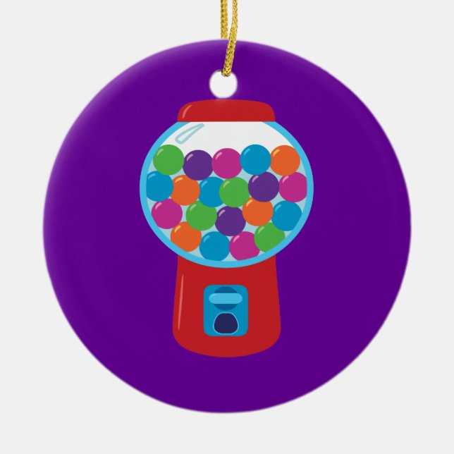 Candy Gumball Maskin Julgransprydnad Keramik (Framsidan)