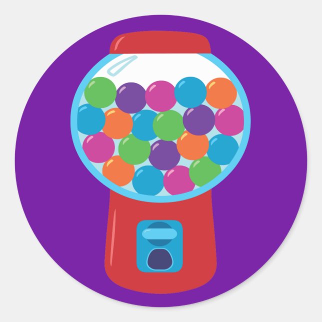 Candy Gumball Maskin Runt Klistermärke (Framsida)