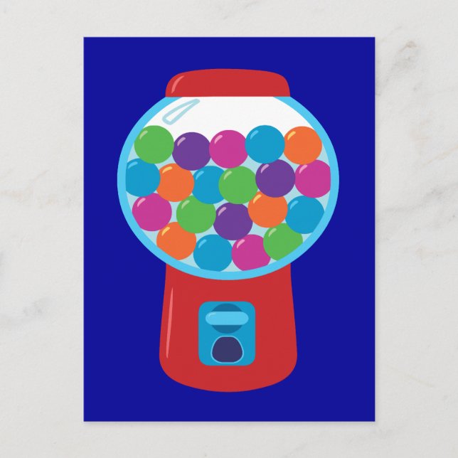 Candy Gumball Maskin Vykort (Framsida)