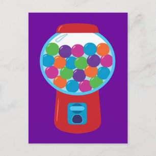 Candy Gumball Maskin Vykort