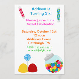 Candy Gumdrop Birthday-inbjudan Inbjudningar