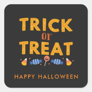 Candy happy halloween Kids Bus eller godis Fyrkantigt Klistermärke