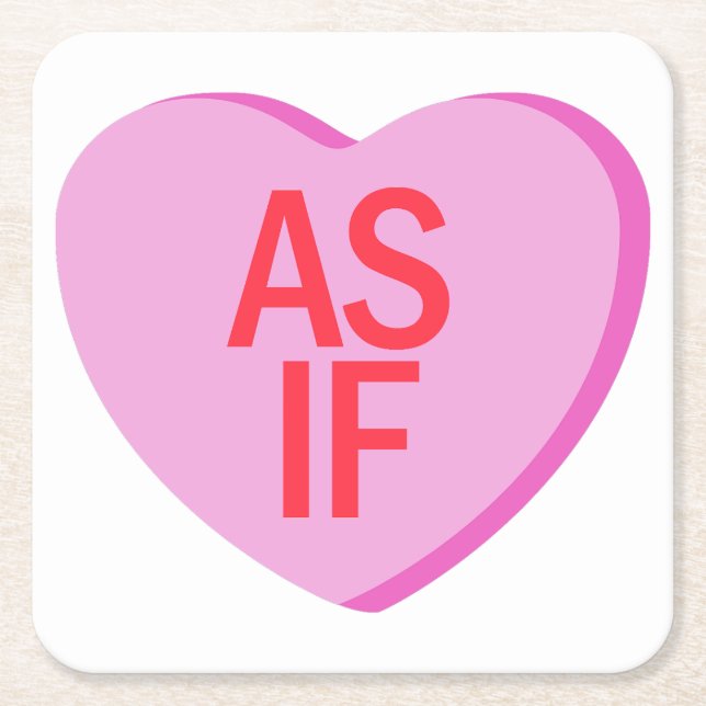 Candy Heart - AS IF Underlägg Papper Kvadrat (Framsidan)