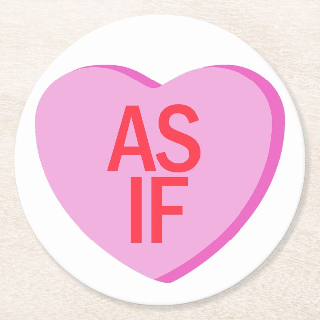 Candy Heart - AS IF Underlägg Papper Rund (Framsidan)