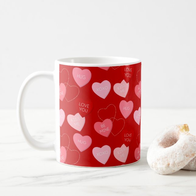 Candy Heart Cascade Kaffemugg (Med munk)